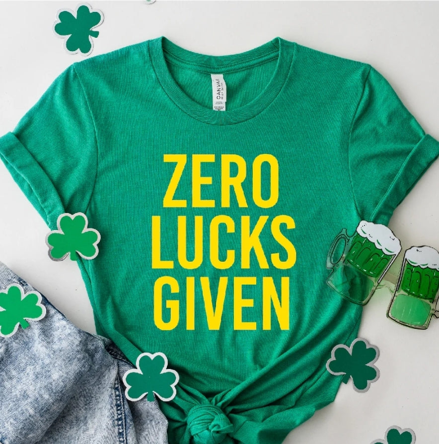 Zero Lucks Given Irish Tshirt