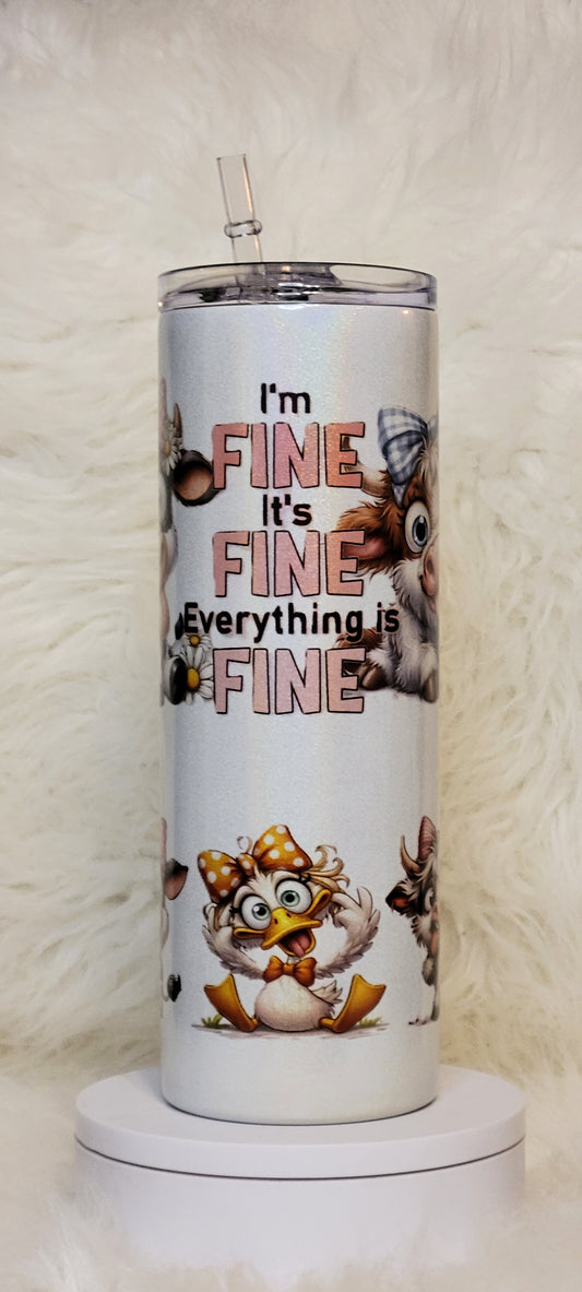 40oz / 20oz "I'm Fine" Tumbler Set