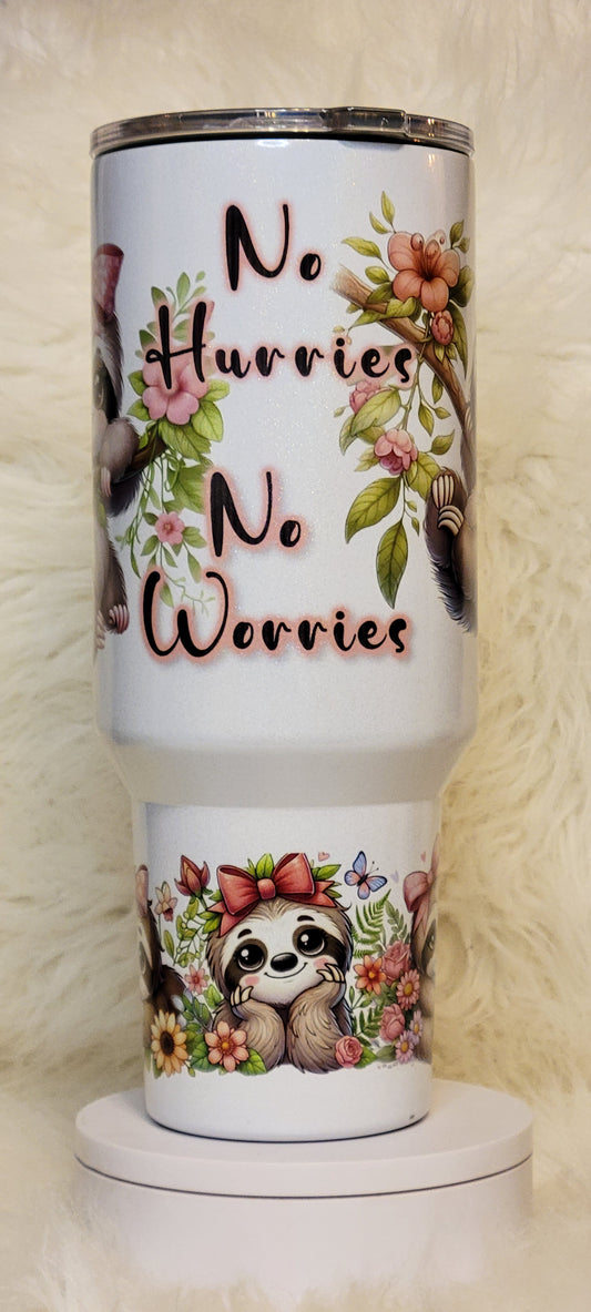 40oz "No Hurries" "No Worries" Tumbler