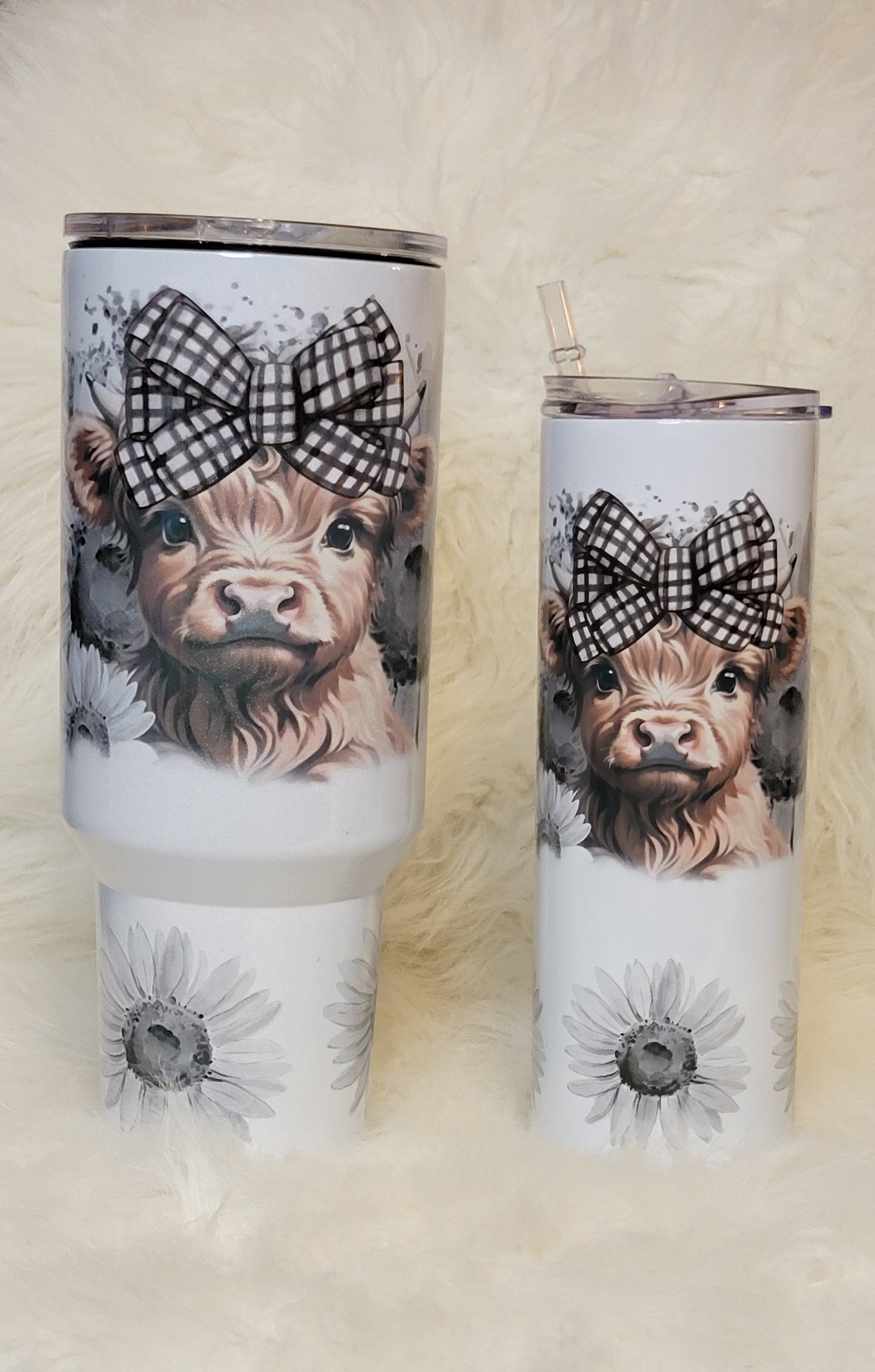 Black Bow Cow 40oz / 20oz Tumbler set