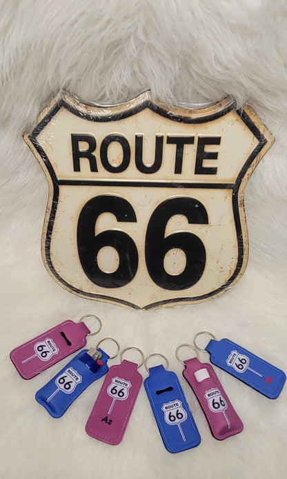 Route 66 Key Chain / Lip Balm Holder