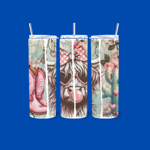 Bubble Gum Cow 20oz Tumbler