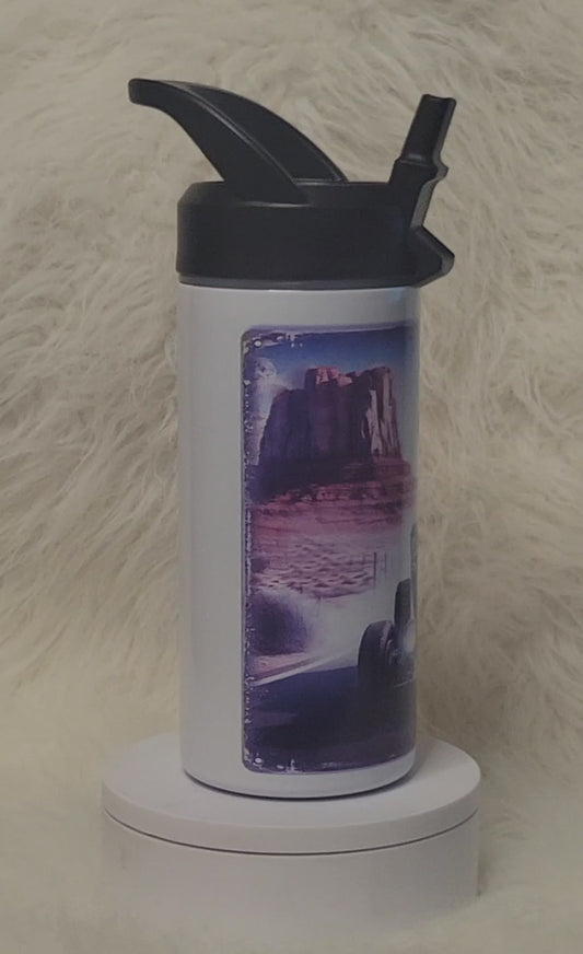 15oz Tumbler W/Screw Lid and Flip up Straw Route 66
