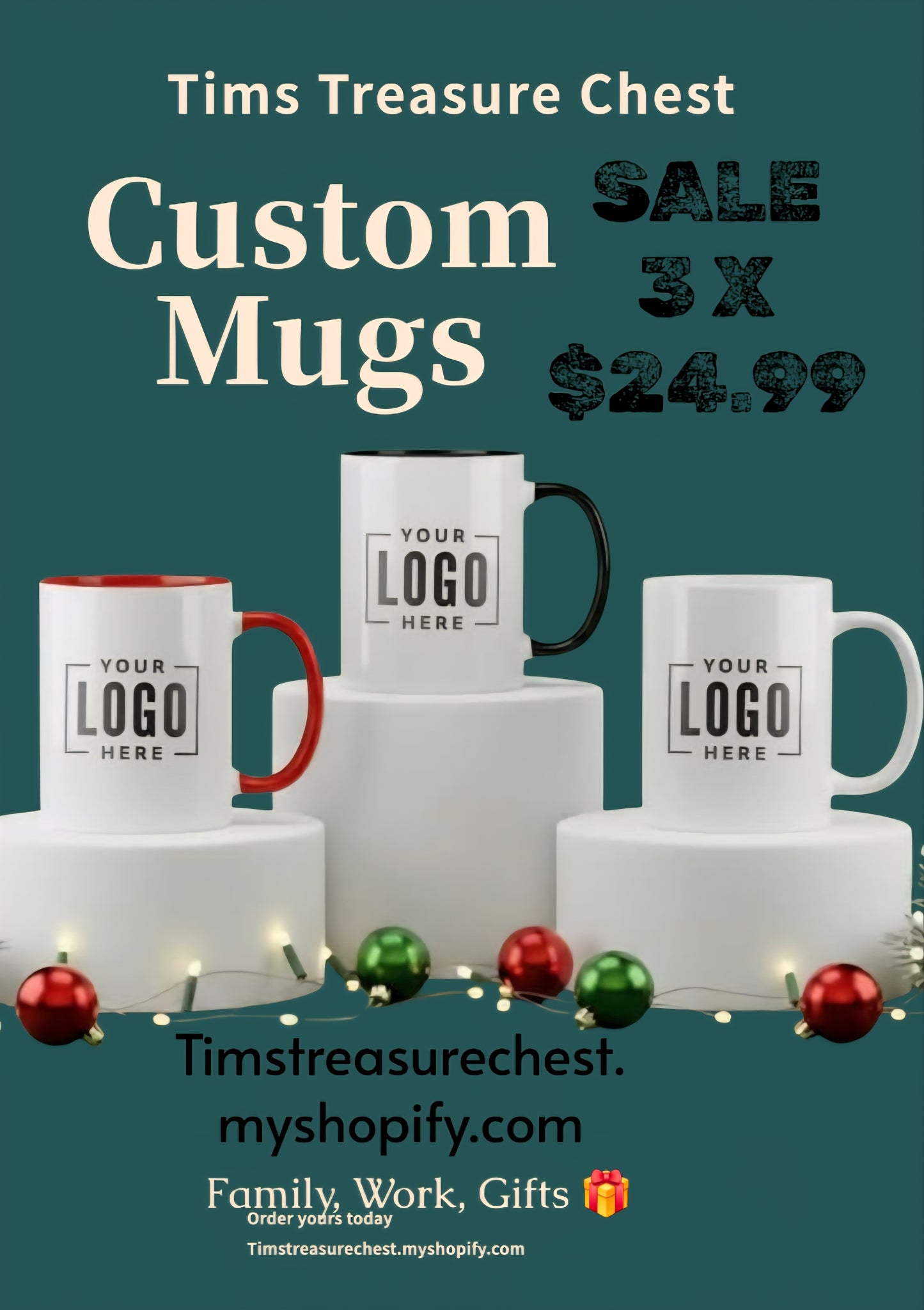Custom Coffee Mugs Set of 3