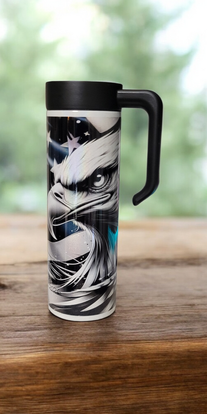 Patriotic Eagle 20oz Tumbler With MakerTwist Handle and Lid